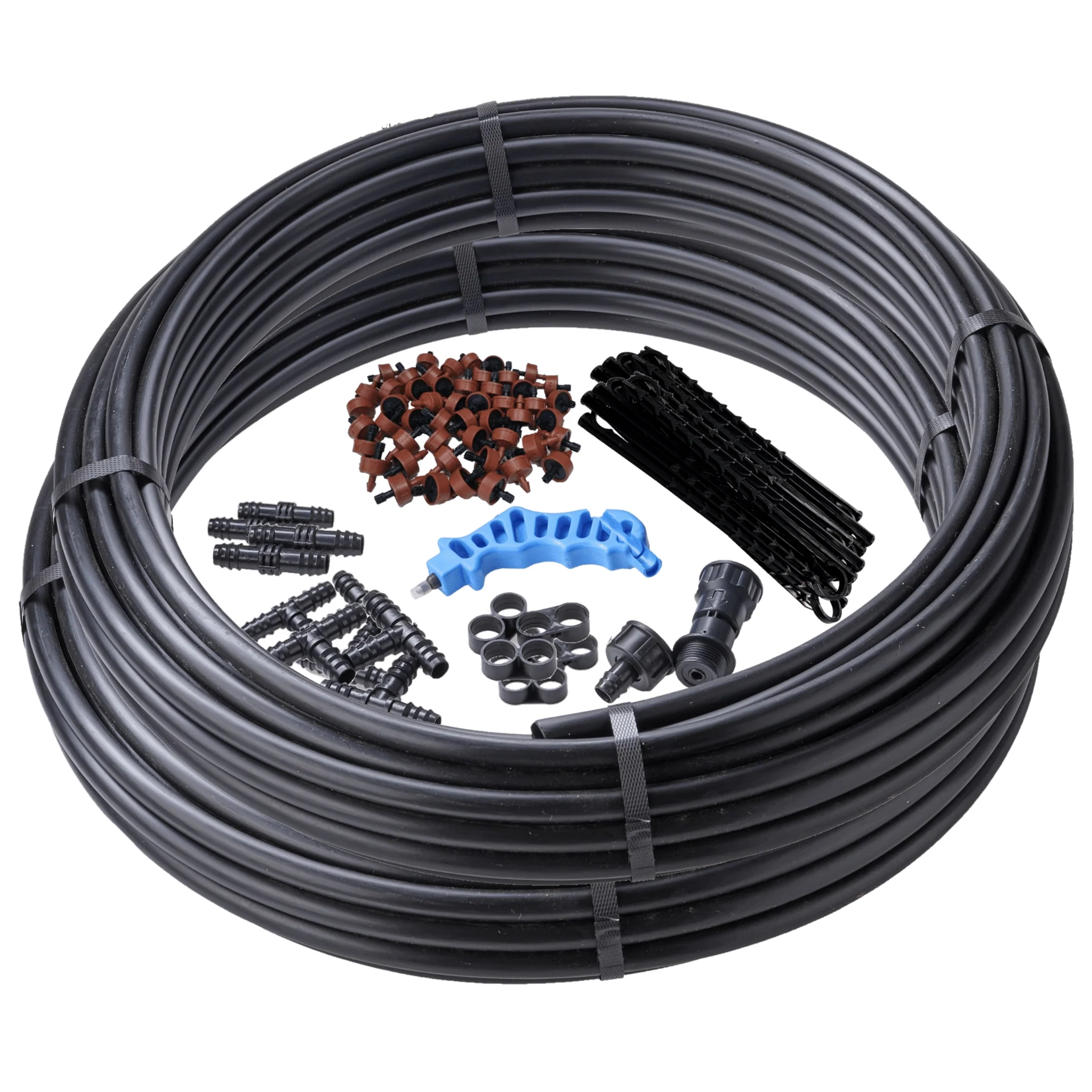 100 x 4L p/h PC Drippers with 50m Polytube Kit