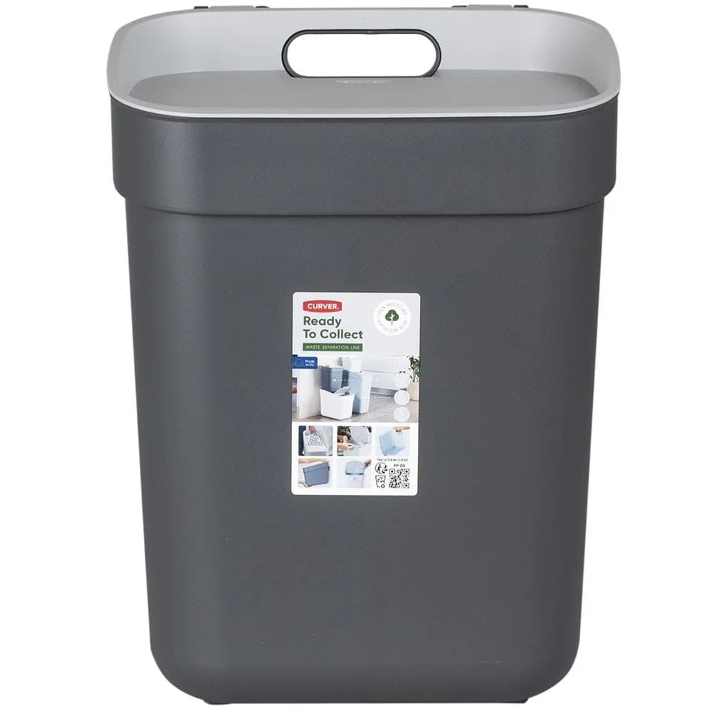 10L Ready to Collect Waste Separation Bin - Dark Grey - Image 4
