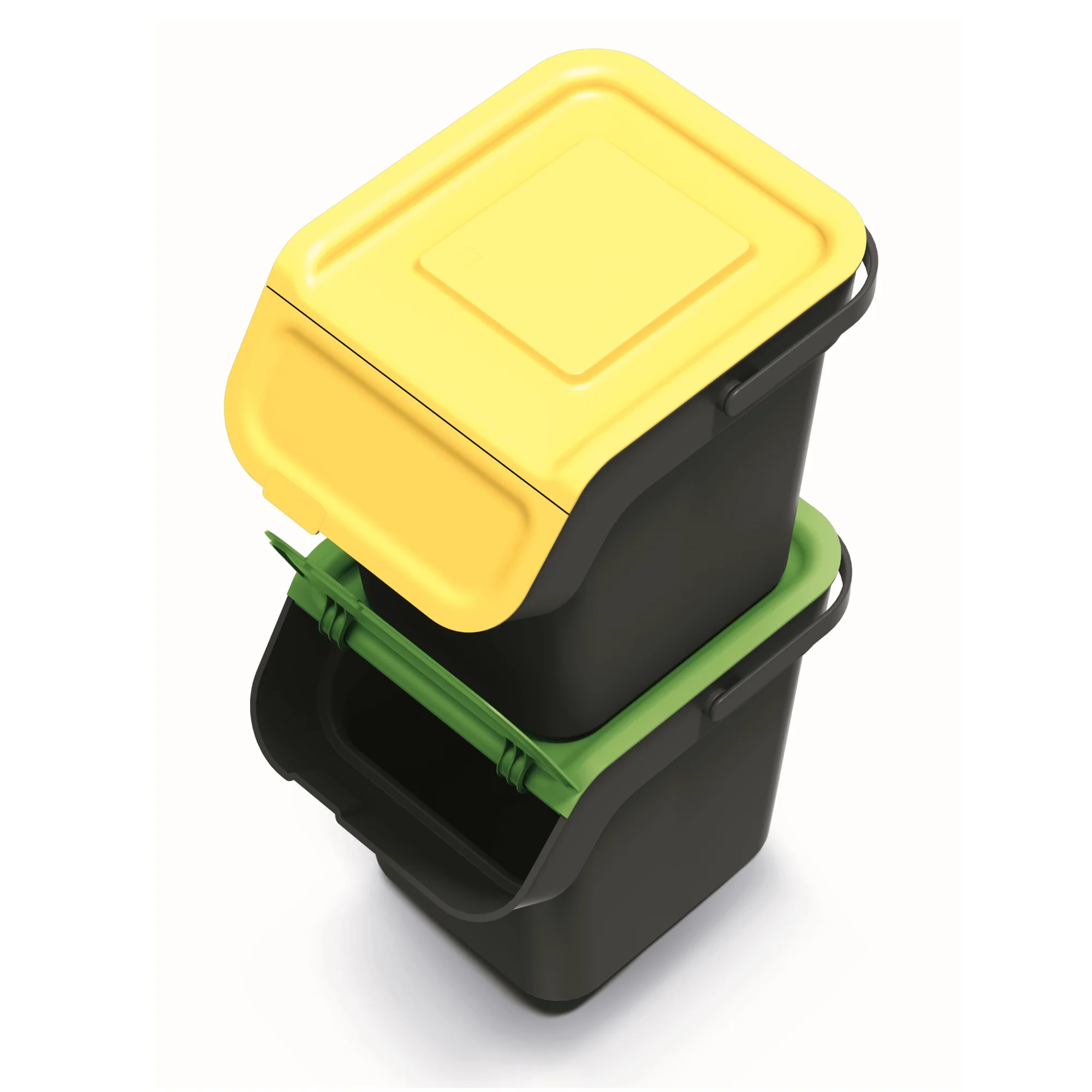 20L KADDI Q Waste Separation Bins - Set of 4 - Black - Image 3