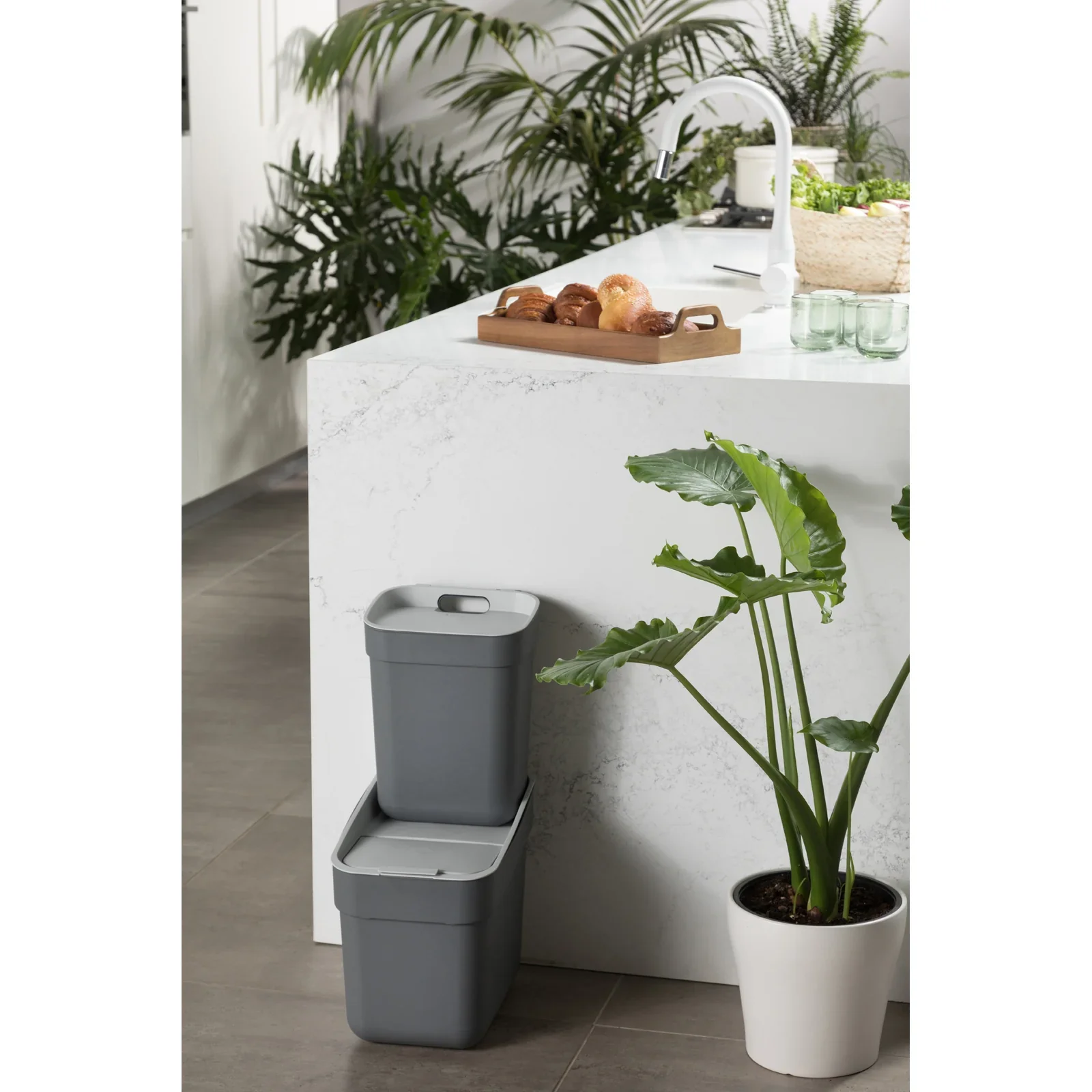 20L Ready to Collect Waste Separation Bin - Dark Grey - Image 12