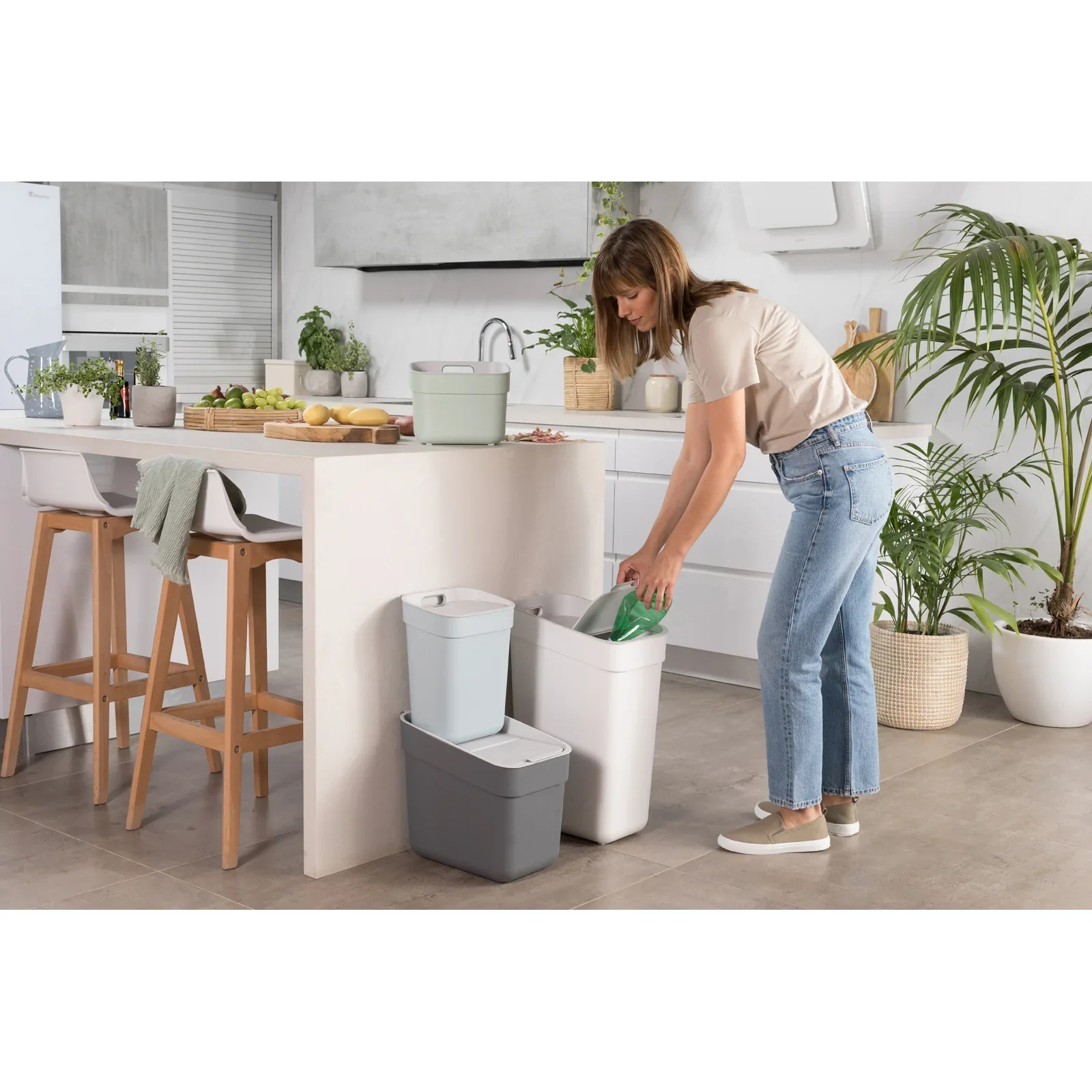 20L Ready to Collect Waste Separation Bin - Dark Grey - Image 9