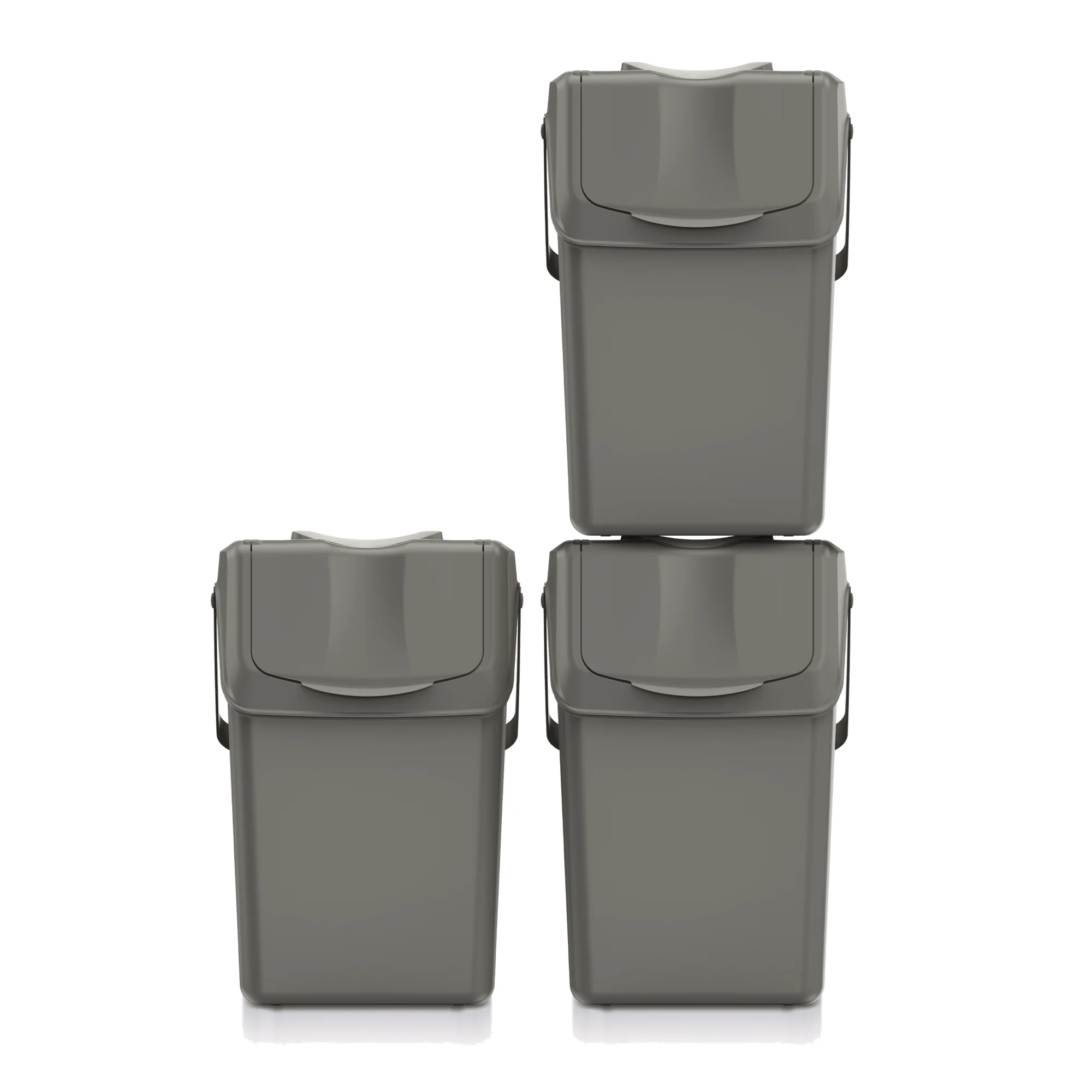 25L SORTIBOX S Waste Separation Bins - Set of 3 - Grey