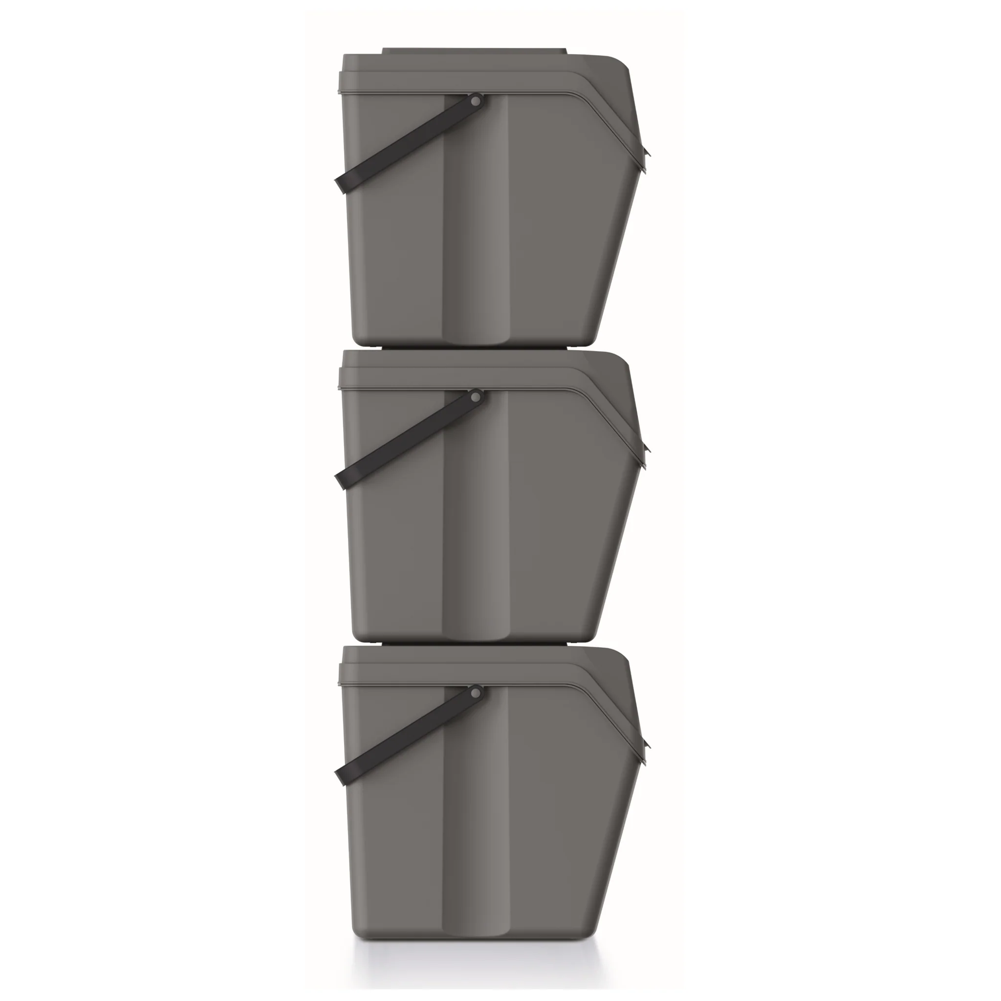 25L SORTIBOX S Waste Separation Bins - Set of 3 - Grey - Image 4