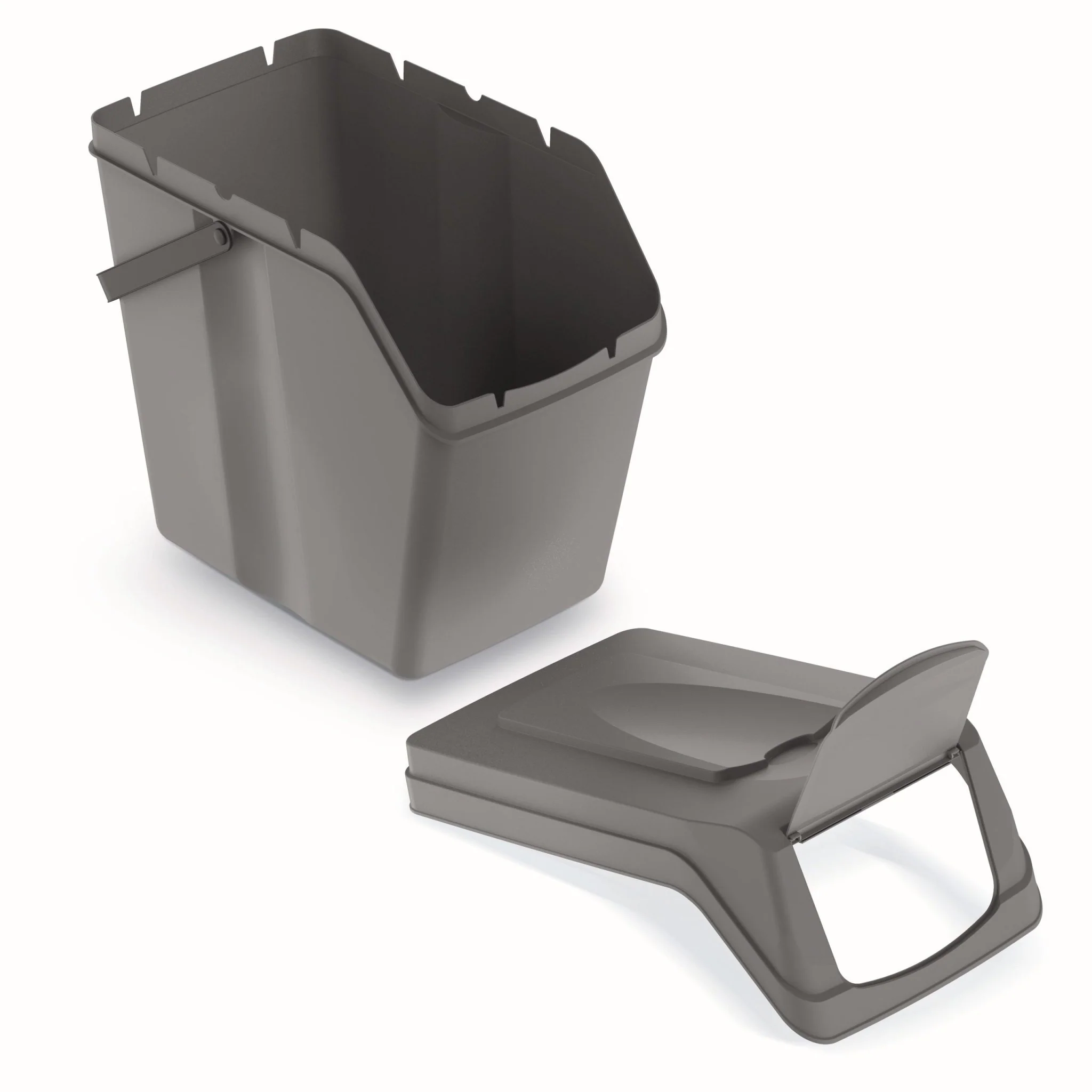25L SORTIBOX S Waste Separation Bins - Set of 3 - Grey - Image 5