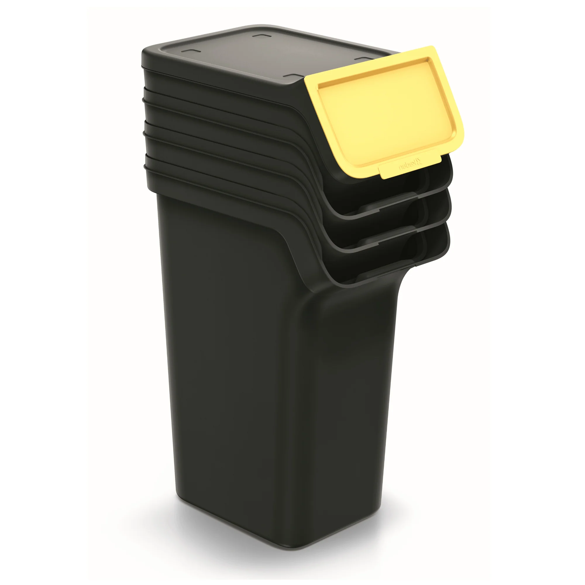 25L STACKBOX Q Waste Separation Bins - Set of 4 - Black - Image 2