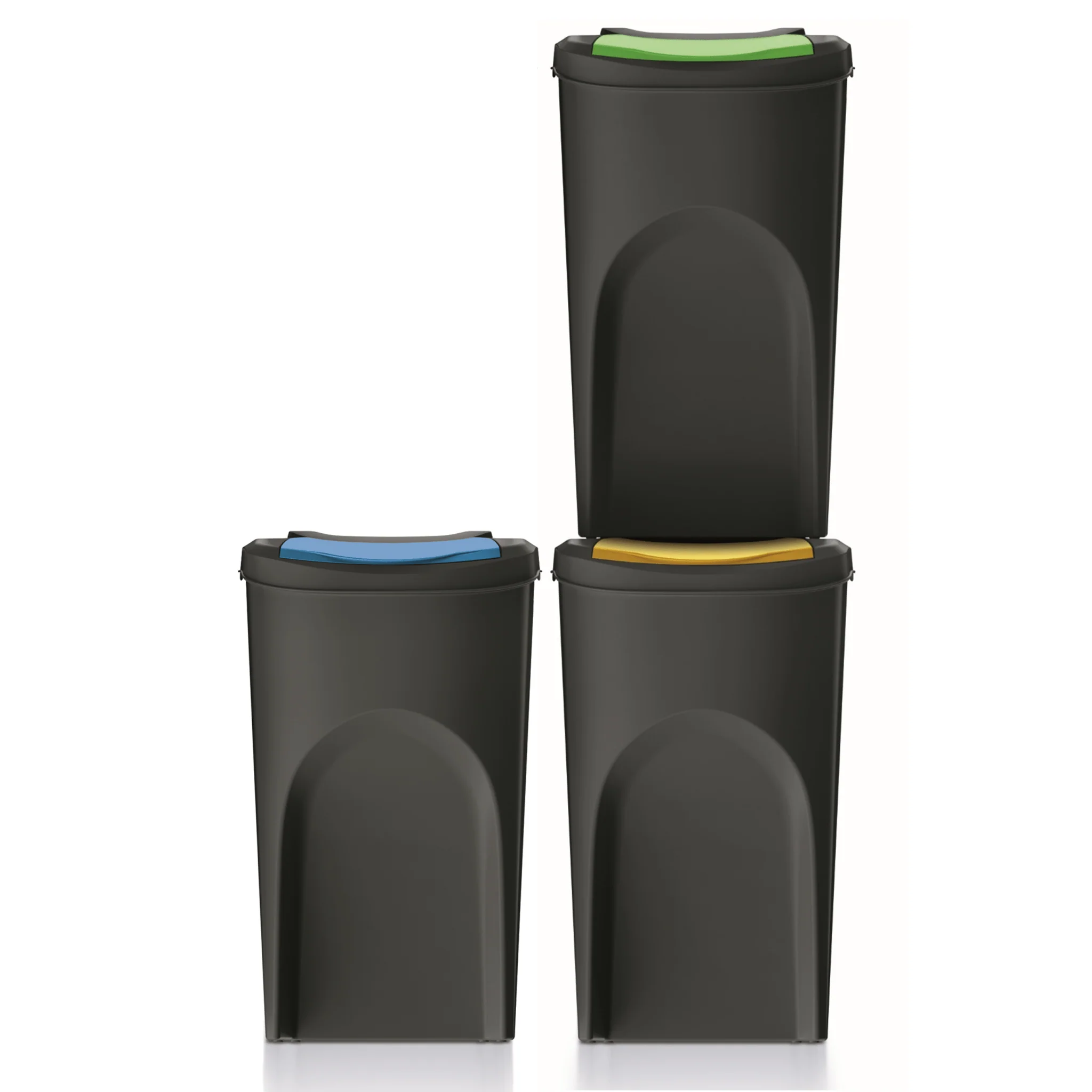 35L SORTIBOX K Waste Separation Bins - Set of 3 - Black