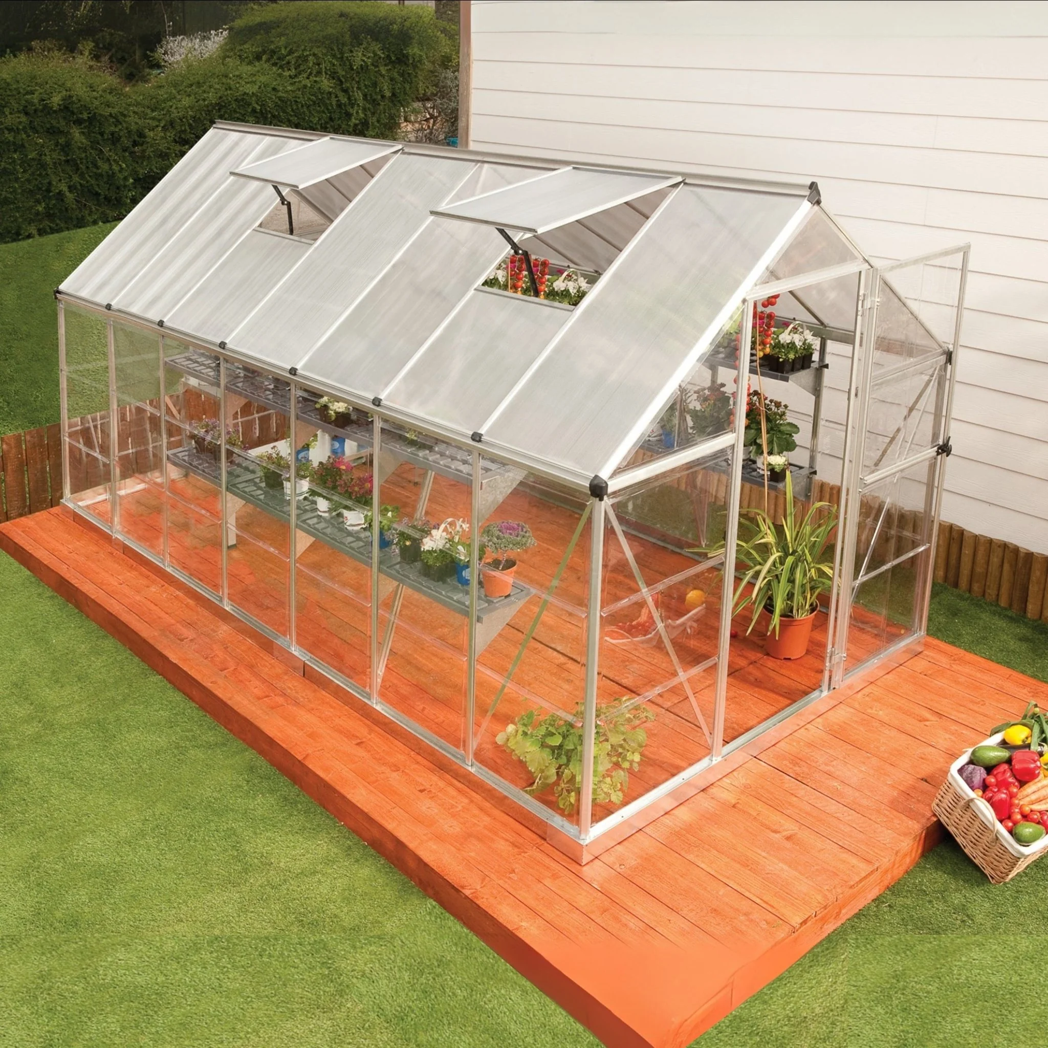 6' x 14' Hybrid Greenhouse - Silver Frame (1.9m x 4.3m) - Image 2