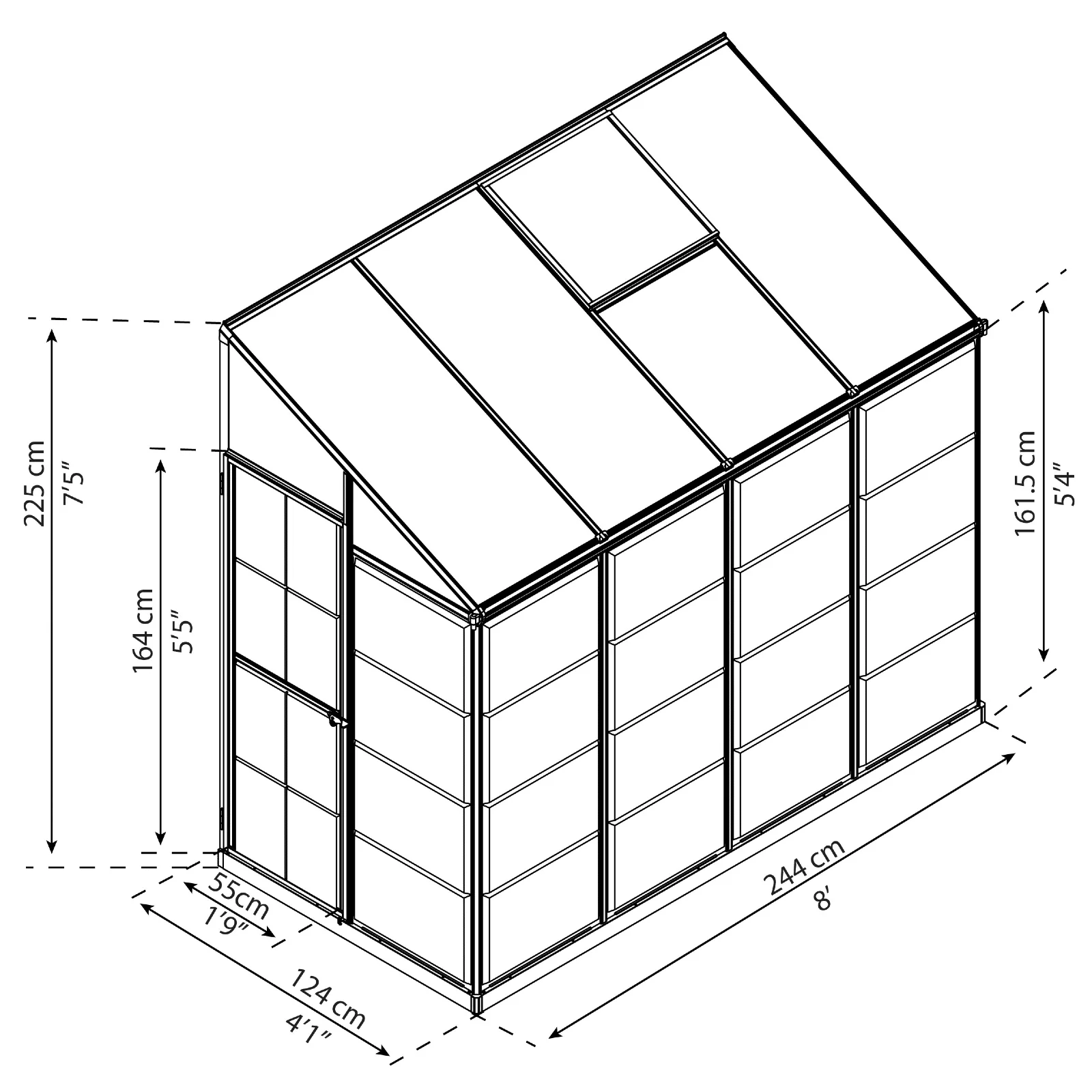 PRE ORDER: APR. - 8' x 4' Lean-to Greenhouse (2.5m x 1.3m) - Image 4
