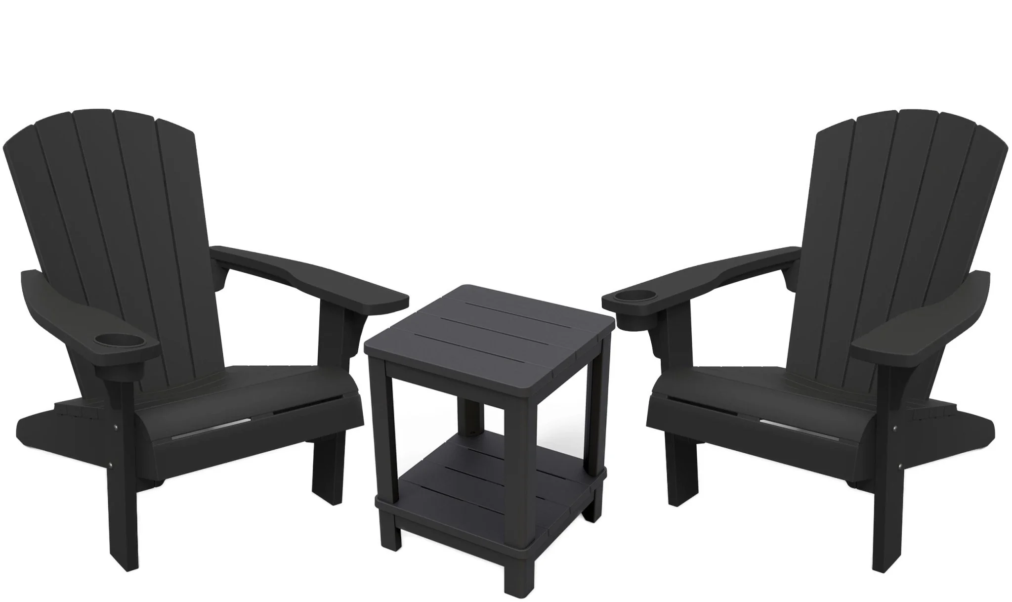 PRE ORDER: APR. - Keter Alpine Adirondack Set with Deluxe Table - Graphite