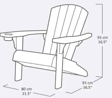 PRE ORDER: APR. - Keter Alpine Adirondack Set with Deluxe Table - Graphite - Image 2