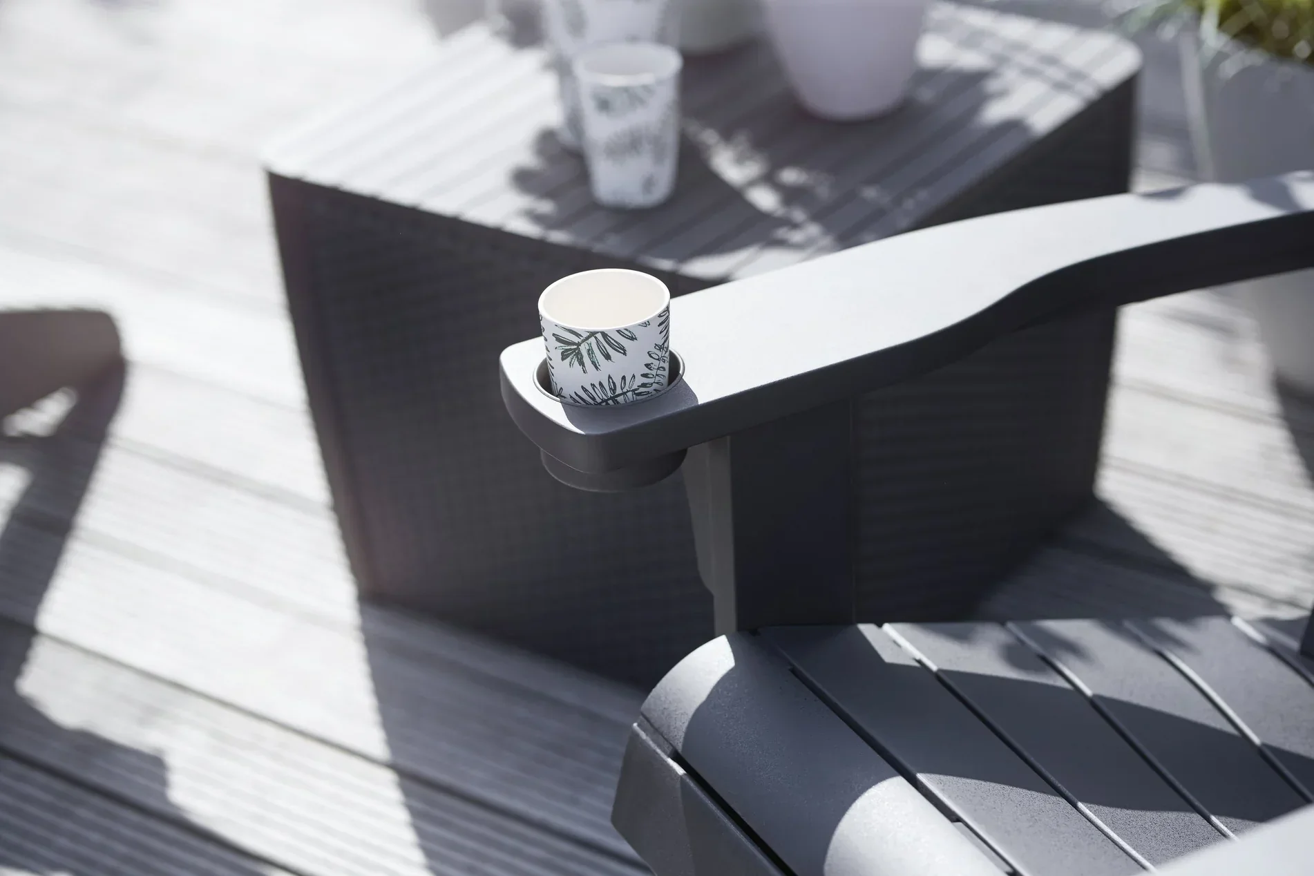 PRE ORDER: APR. - Keter Alpine Adirondack Set with Deluxe Table - Graphite - Image 5