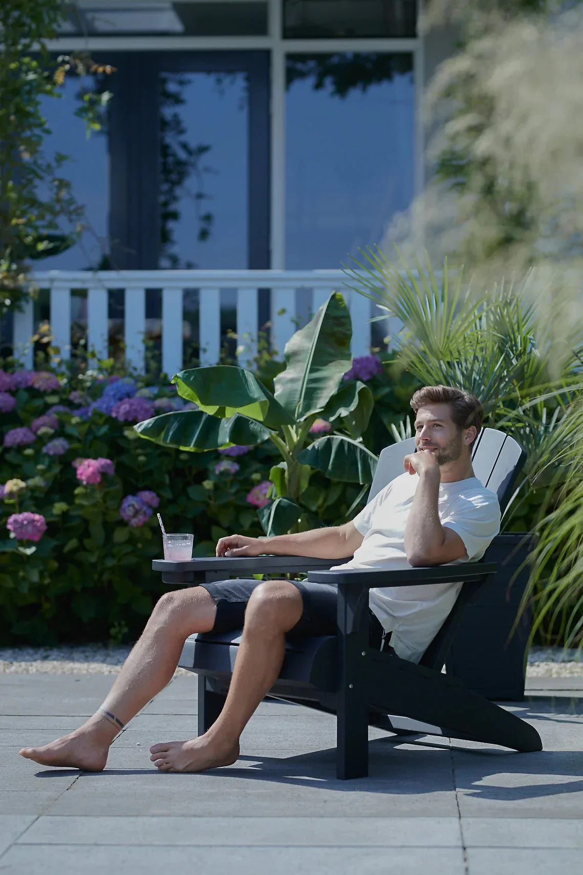 PRE ORDER: APR. - Keter Alpine Adirondack Set with Deluxe Table - Graphite - Image 8