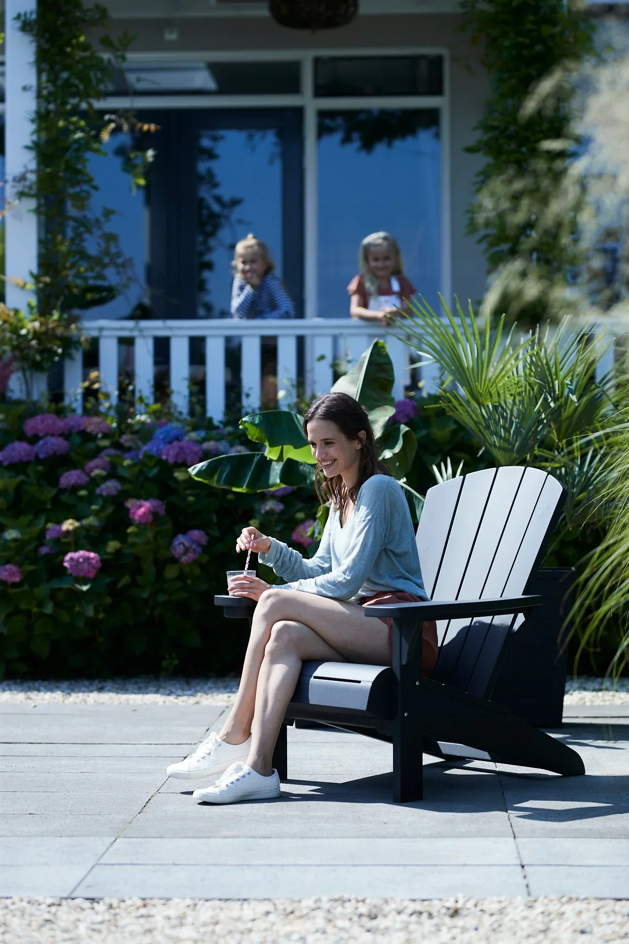 PRE ORDER: APR. - Keter Alpine Adirondack Set with Deluxe Table - Graphite - Image 9