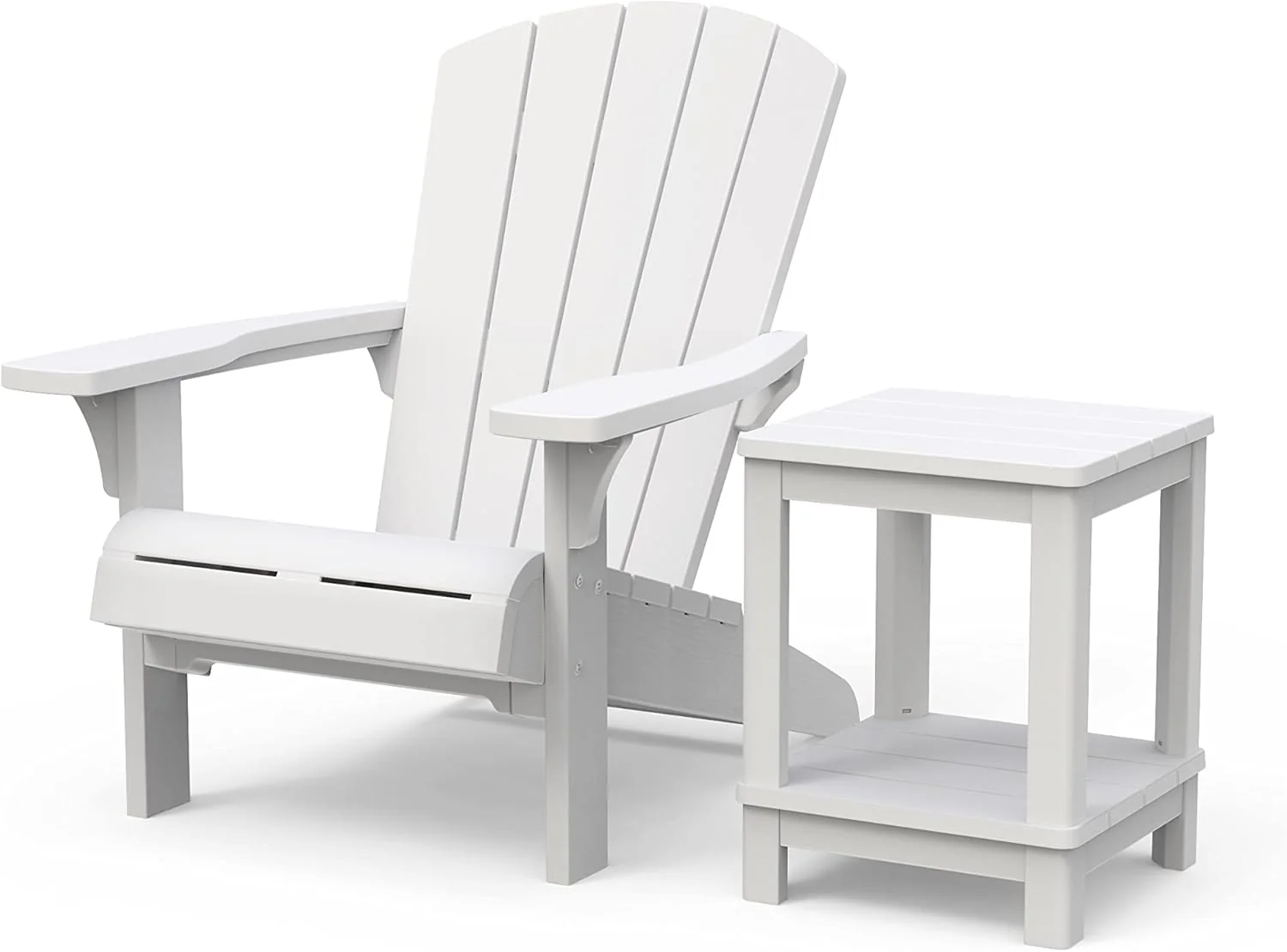 PRE ORDER: APR. - Keter Alpine Adirondack Set with Deluxe Table - White - Image 11