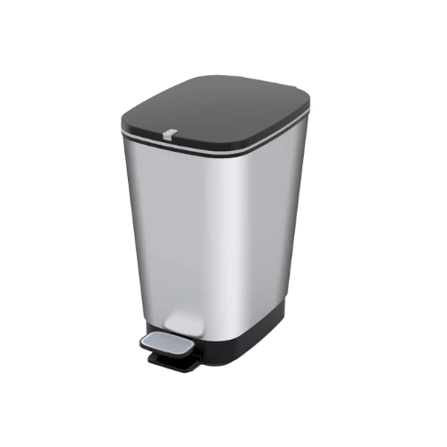 Curver Chic 10L Pedal Bin - Steel Look - Image 2