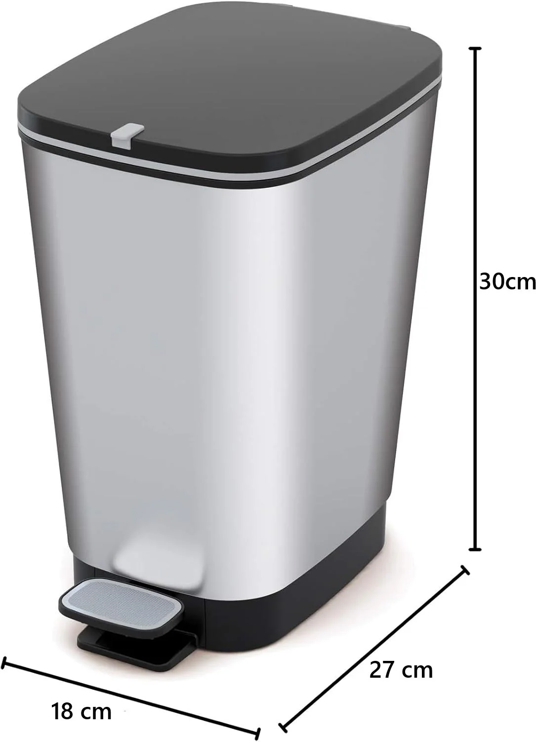 Curver Chic 10L Pedal Bin - Steel Look - Image 3