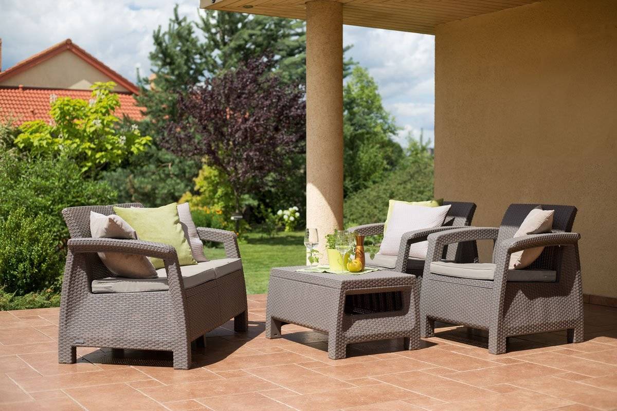 Keter Corfu 4 Seater Lounge Set - Cappuccino - Image 8