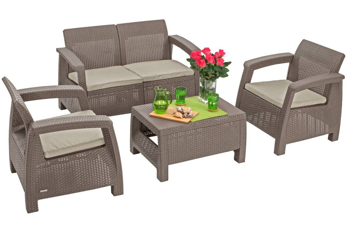 Keter Corfu 4 Seater Lounge Set - Cappuccino - Image 9