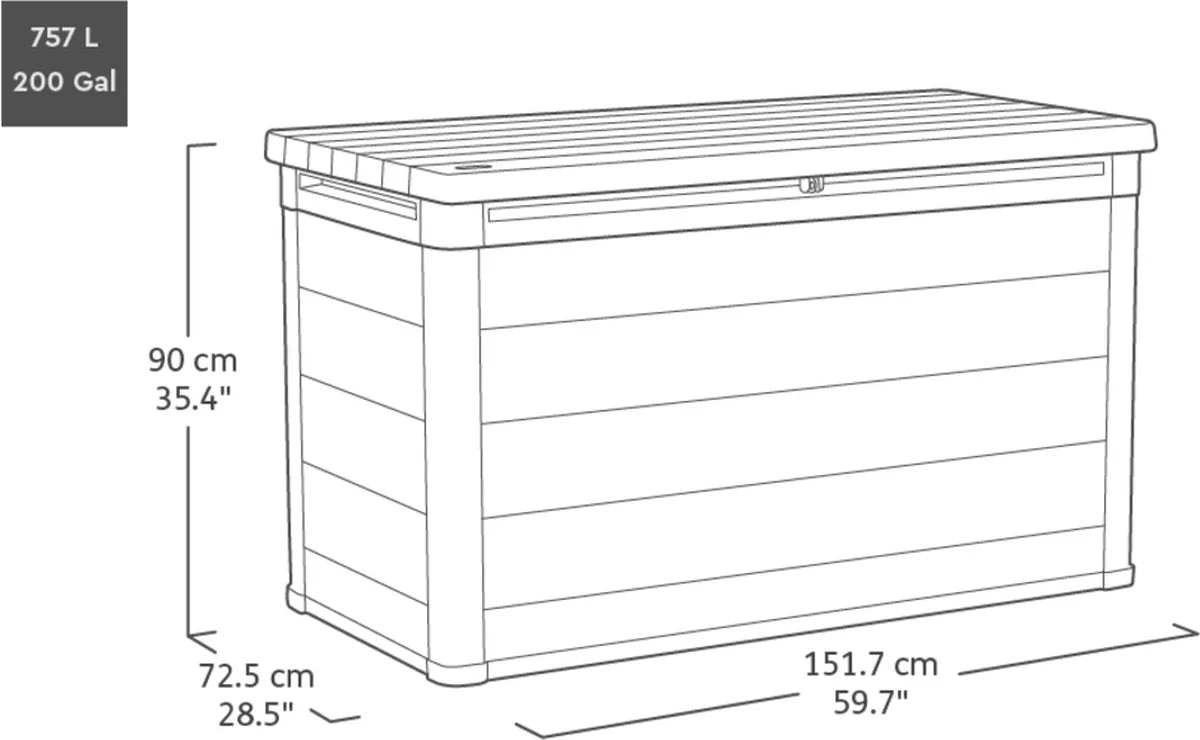 Keter Cortina 757L Storage Box - Grey - Image 2