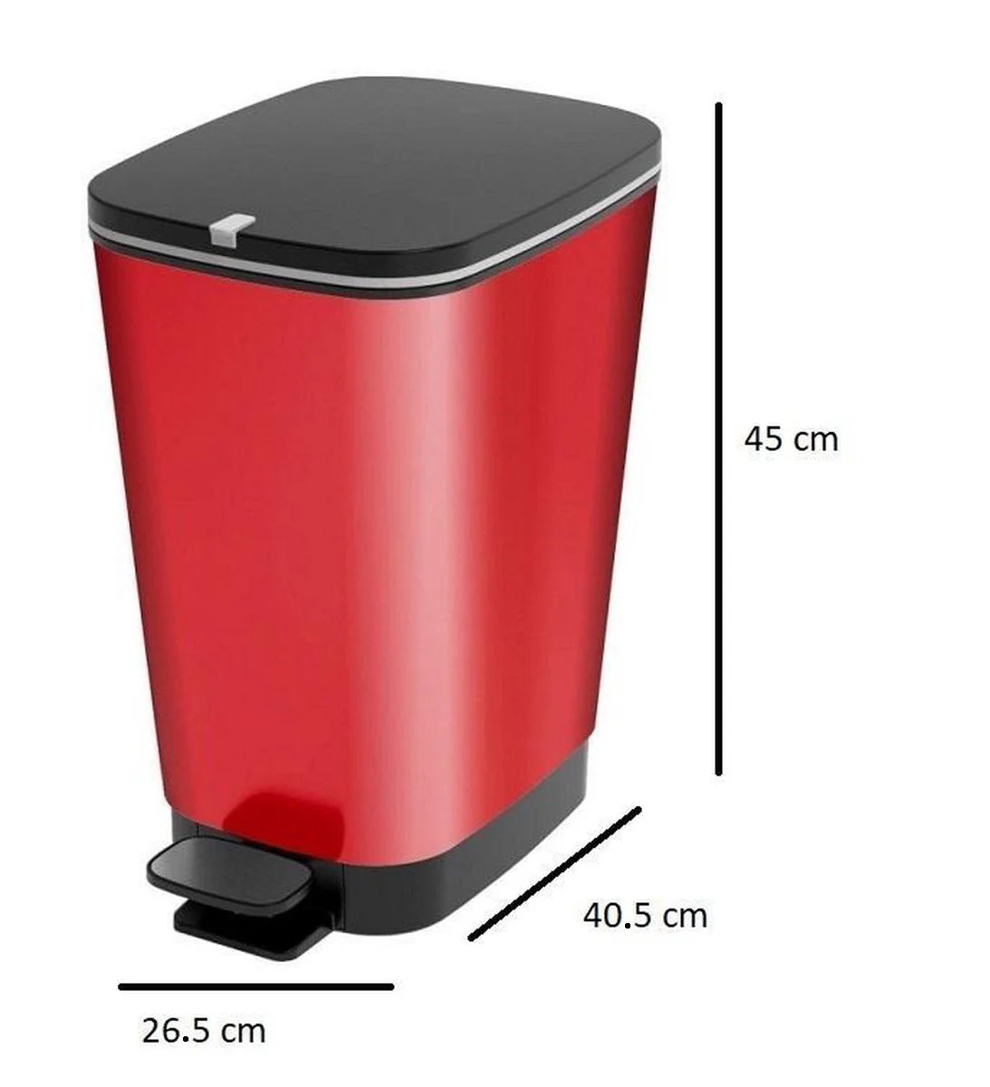 Curver Chic 35L Pedal Bin - Red - Image 3