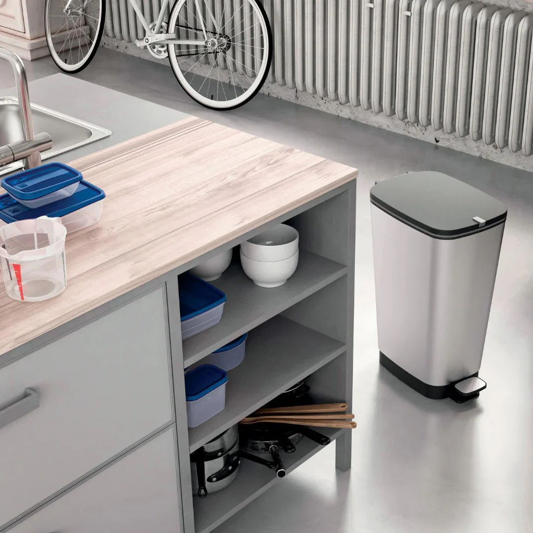Curver Chic 35L Pedal Bin  - Steel Look - Image 10