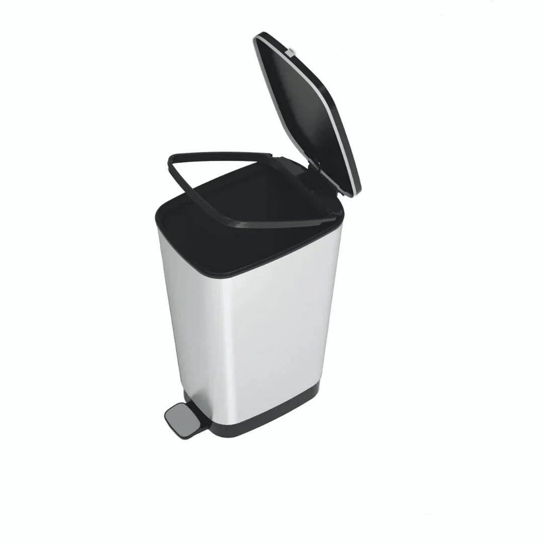 Curver Chic 35L Pedal Bin  - Steel Look - Image 3