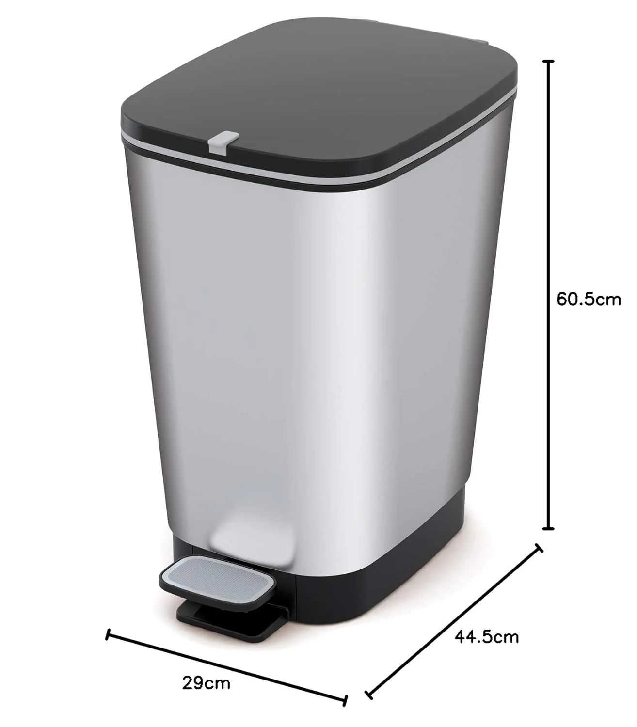 Curver Chic 45L Pedal Bin - Steel Look - Image 3