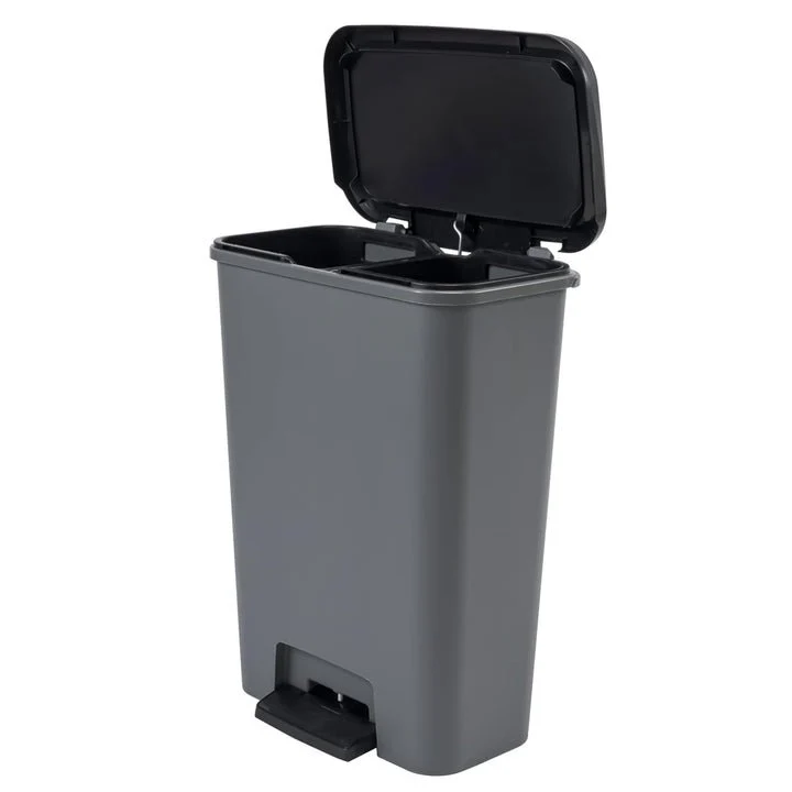 Curver Compatta 50L Duo 23+23L Recycling Bin - Grey - Image 8
