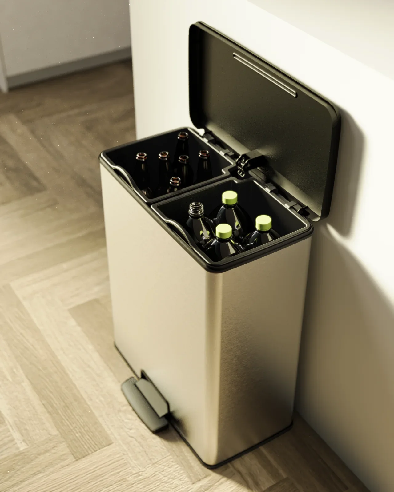 Curver Deco Duo Bin – 2 X 26L – Steel Look - Image 17