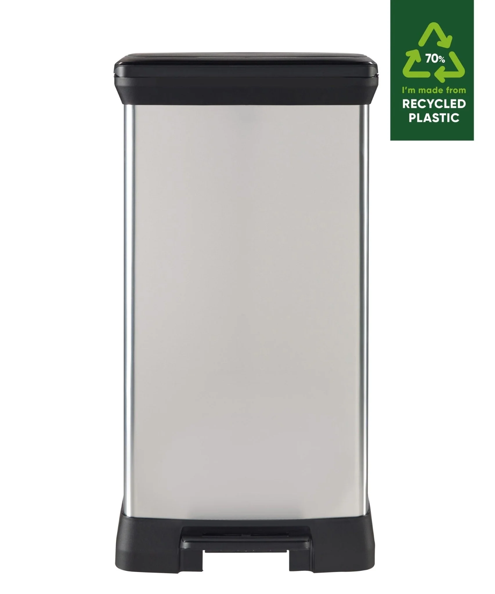 Curver Deco Pedal Bin - 50L - Steel Look - Image 10