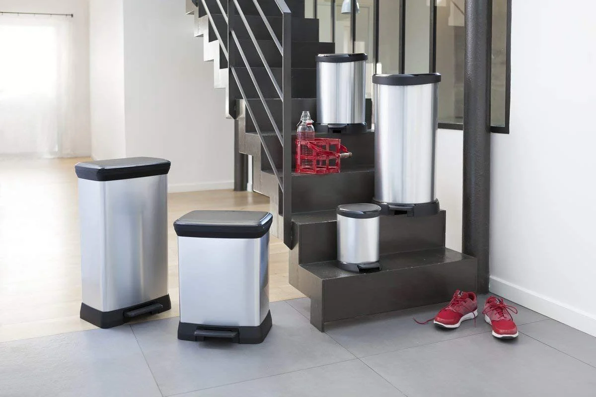 Curver Deco Pedal Bin - 50L - Steel Look - Image 8