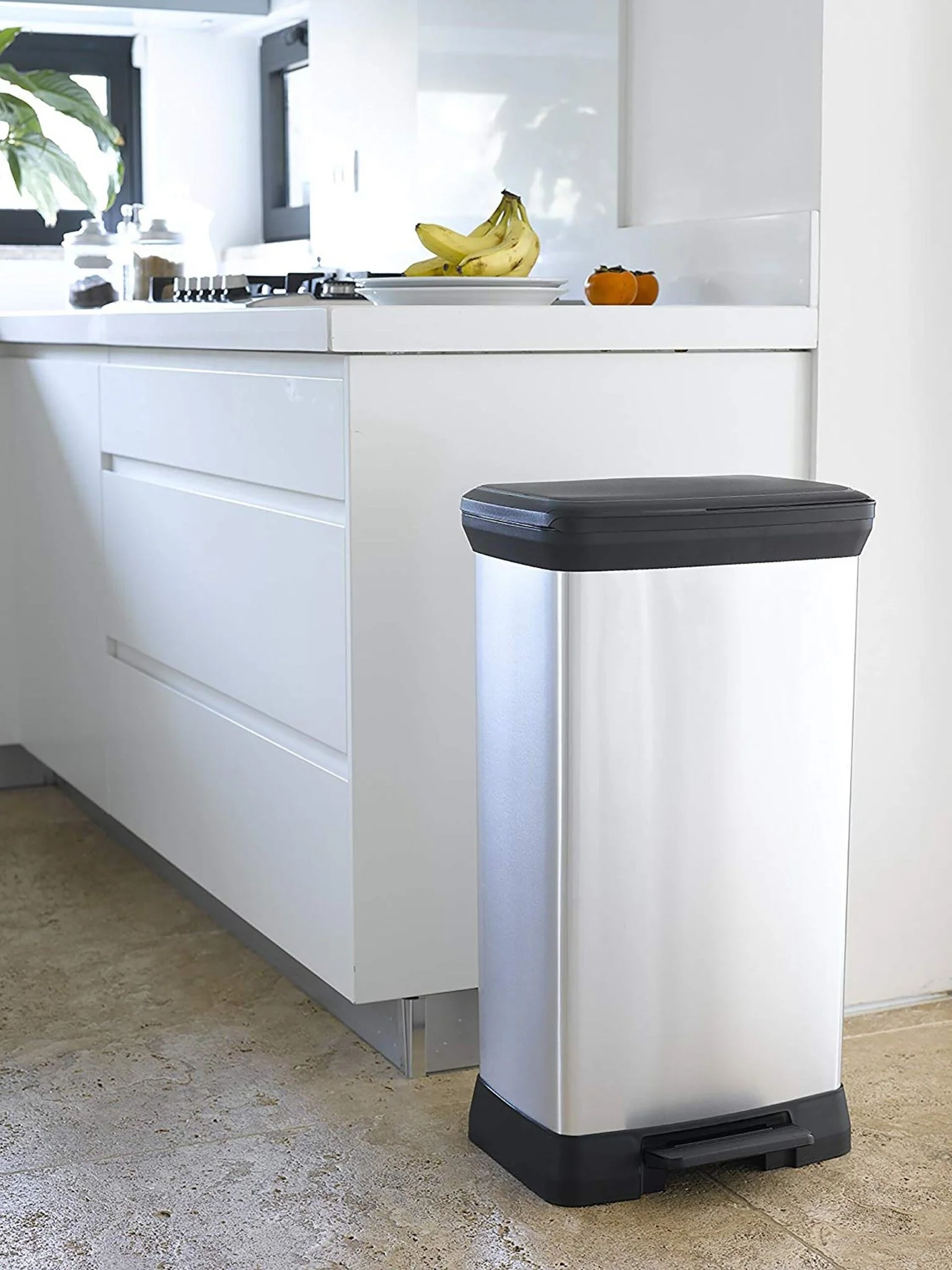 Curver Deco Pedal Bin - 50L - Steel Look - Image 9