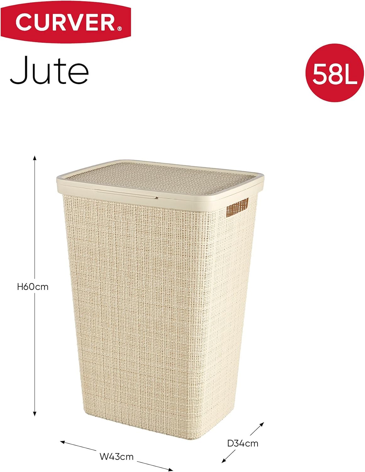 Curver Jute Laundry Hamper - Image 3