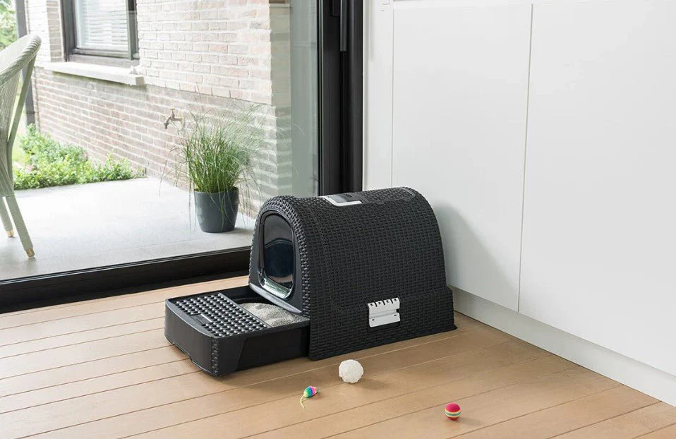 Curver Rattan Style Cat Litter Box - Graphite - Image 13