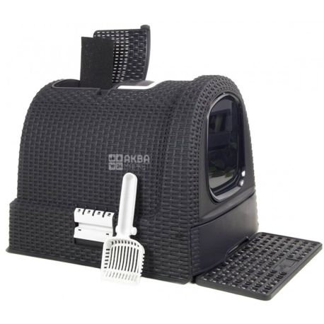 Curver Rattan Style Cat Litter Box - Graphite - Image 5