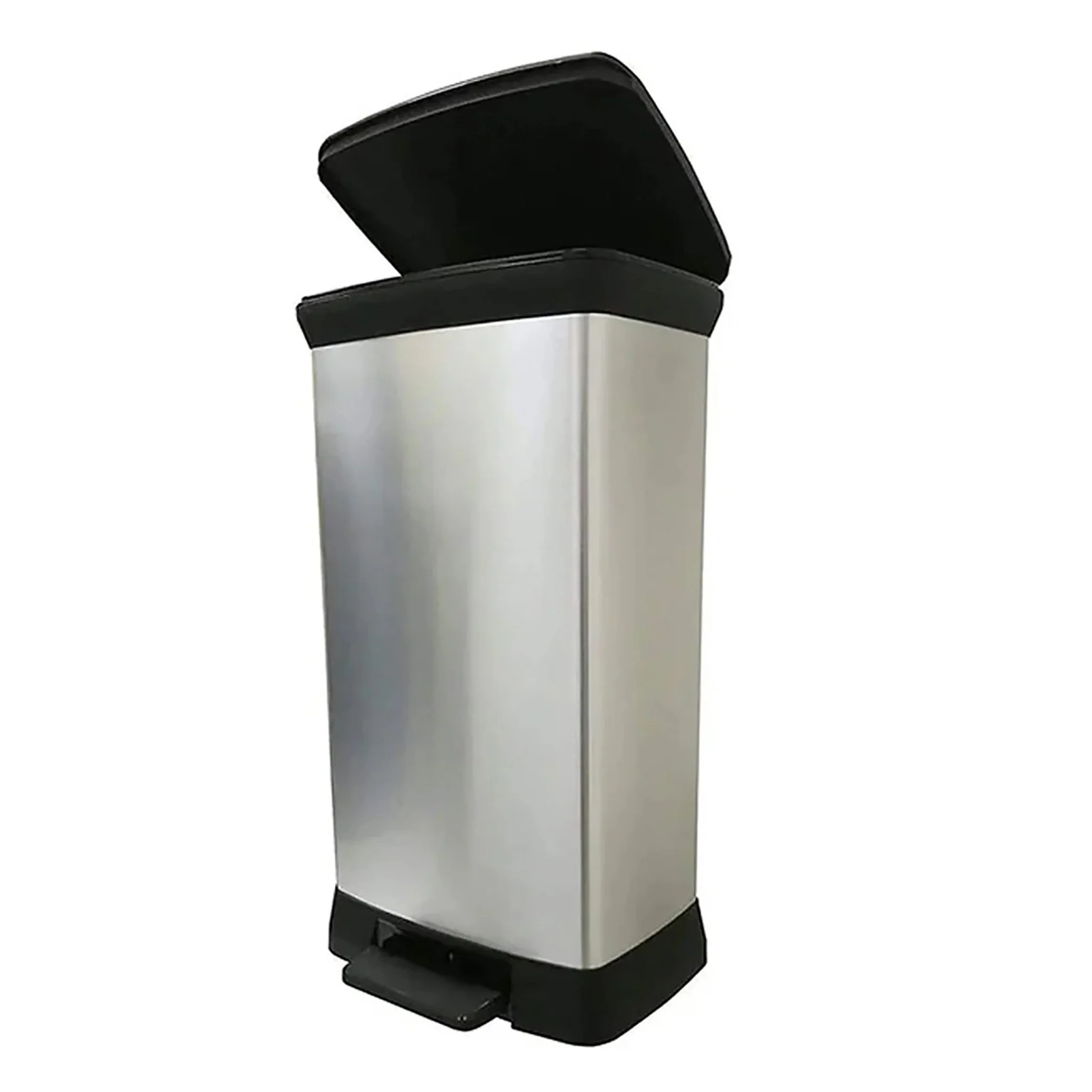 Curver Rectangular Pedal Bin – 50L – Steel Look - Image 11