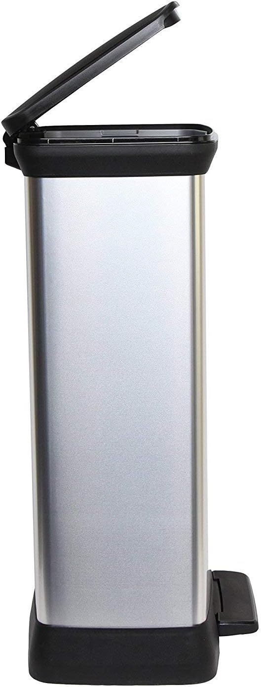 Curver Rectangular Pedal Bin – 50L – Steel Look - Image 13