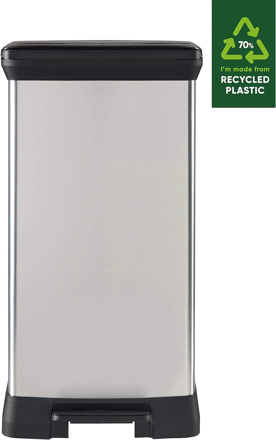 Curver Rectangular Pedal Bin – 50L – Steel Look - Image 16