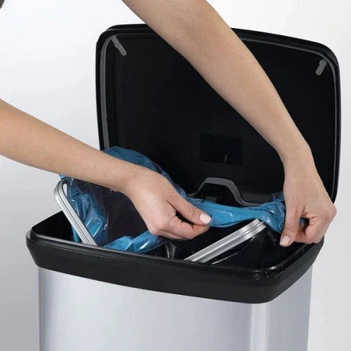 Curver Rectangular Pedal Bin – 50L – Steel Look - Image 3