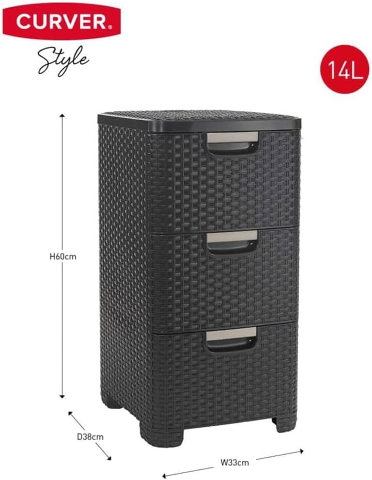 Curver Style Storage 3 Drawer Set - Grey (14L) - Image 2