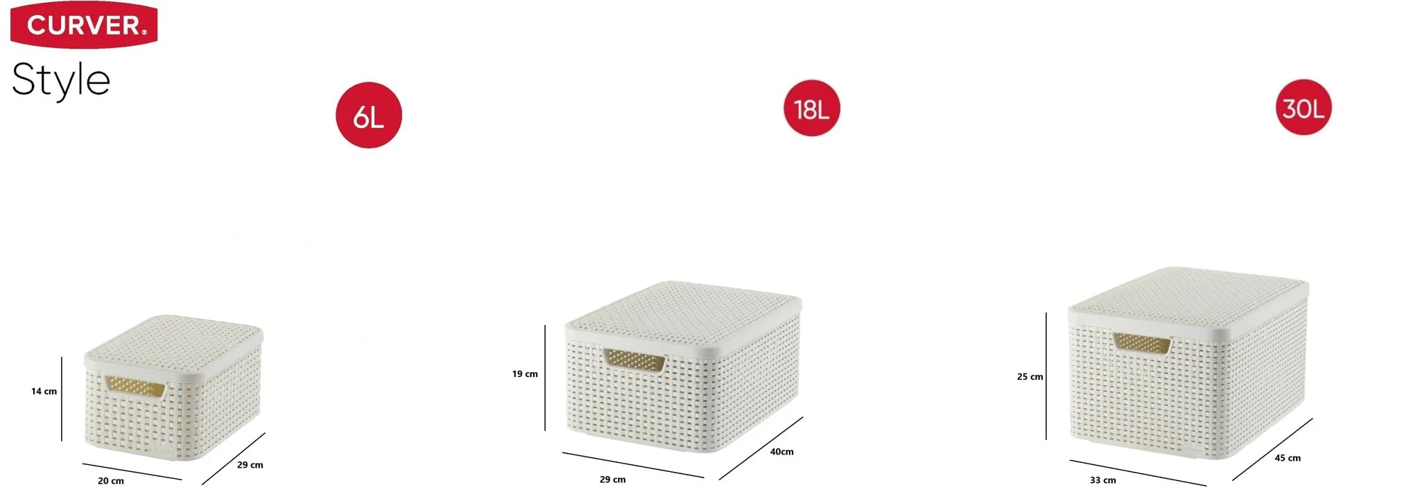 Curver Style Storage Box Set (S+M+L) - Image 2