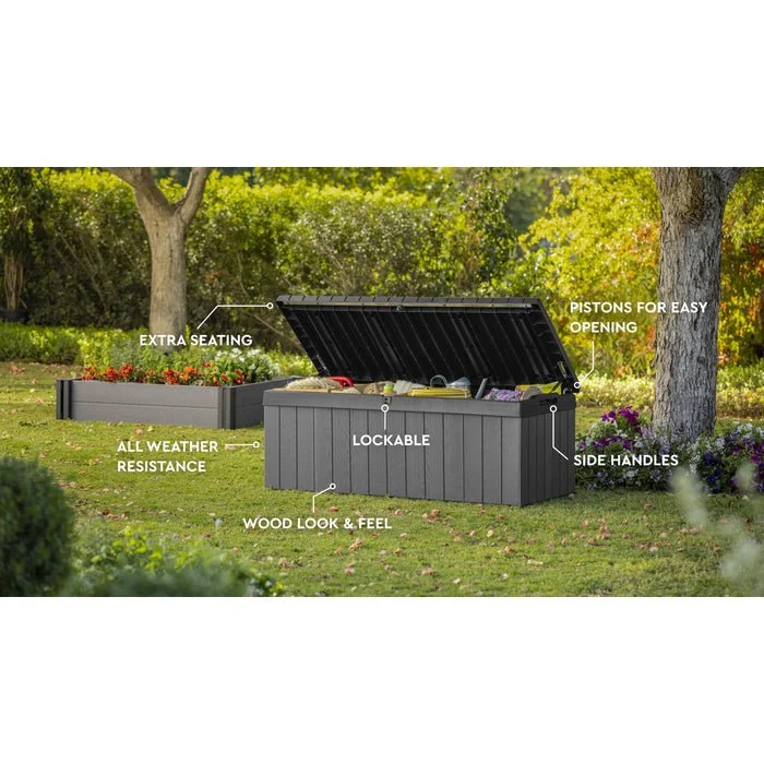 Keter Darwin 380L Storage Box - Grey - Image 3