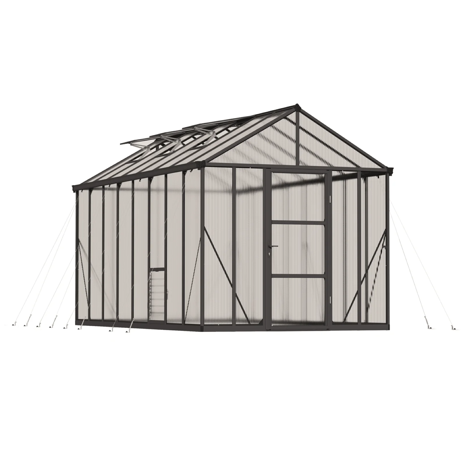 PRE ORDER: MAY. - GLORY 8' x 16' Premium Greenhouse - Grey Frame (2.5m x 4.9m)