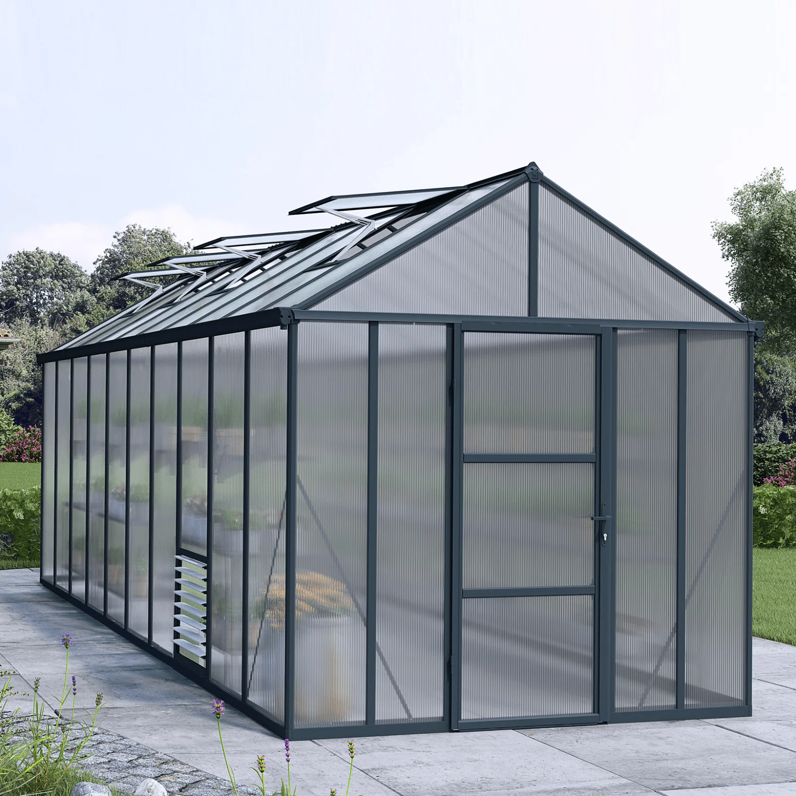 PRE ORDER: MAY. - GLORY 8' x 20' Premium Greenhouse - Grey Frame (2.5m x 6.1m) - Image 2