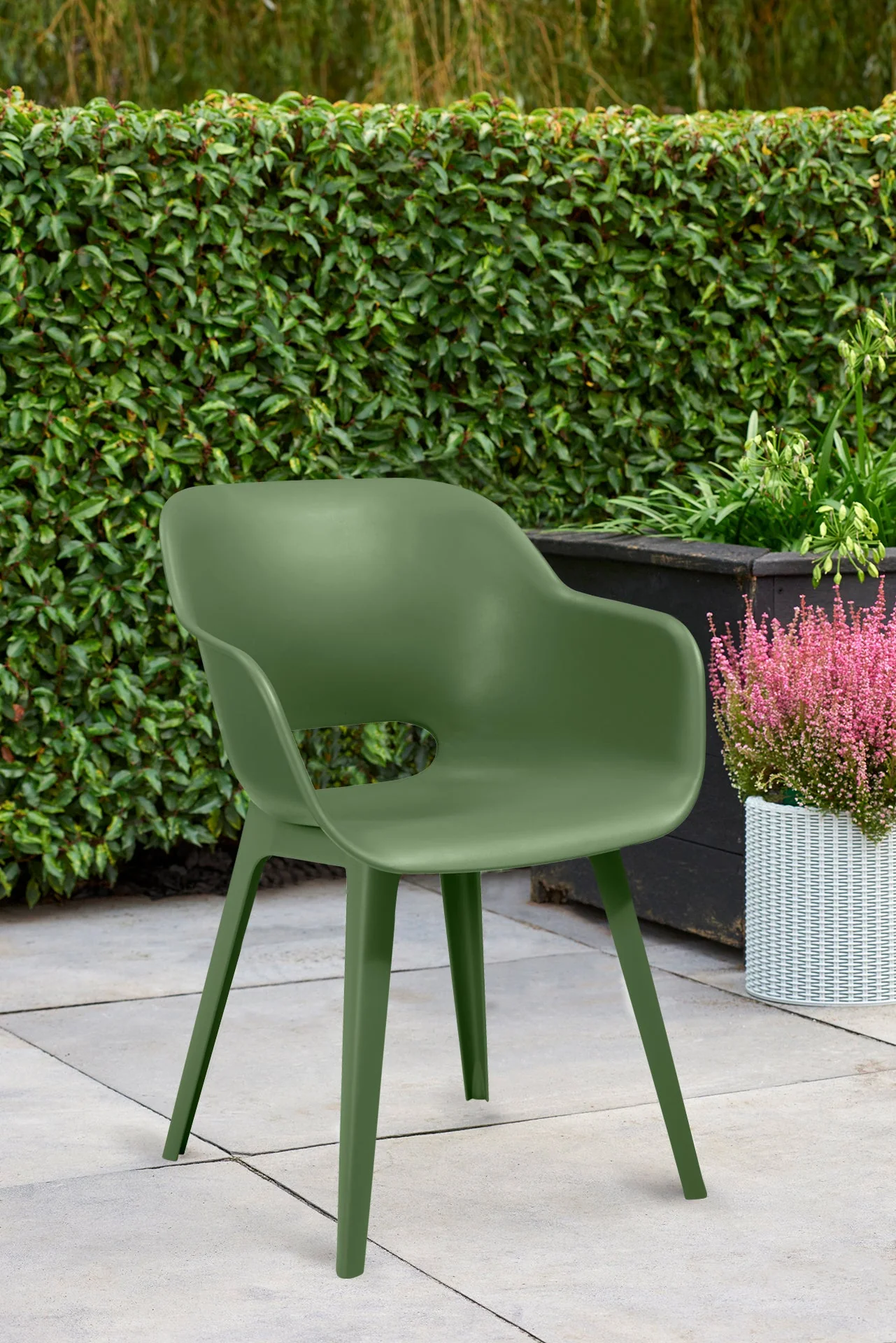 Keter Akola Dining Chair - Olive Green- 2 Pack - Image 7