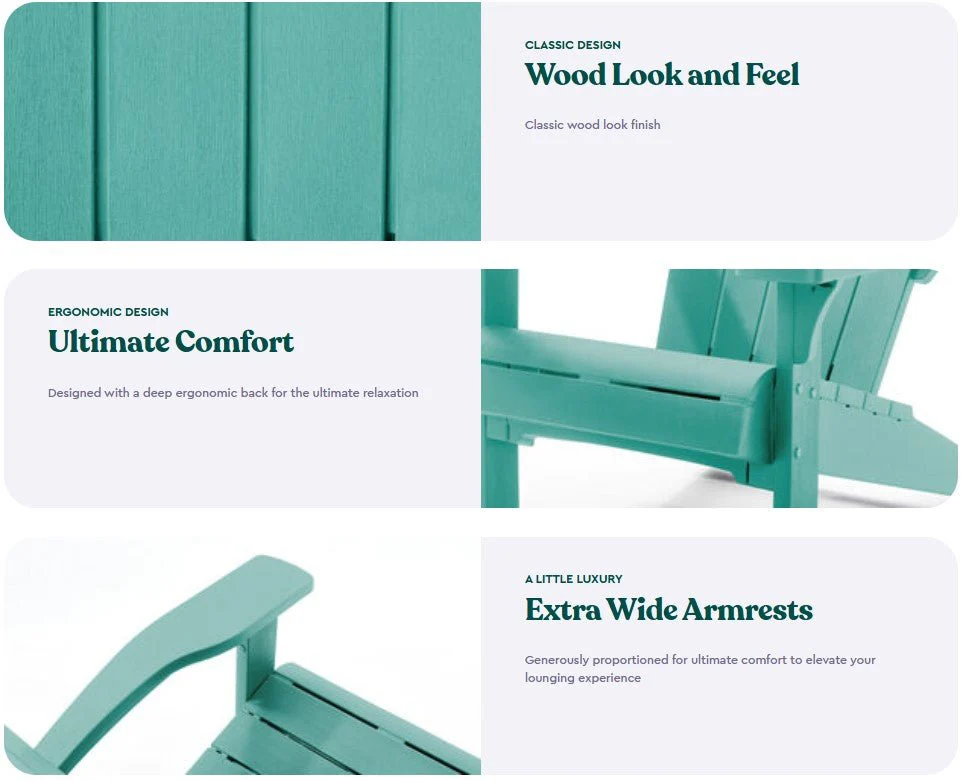 Keter Alpine Adirondack Chair - Aqua Teal - Image 3