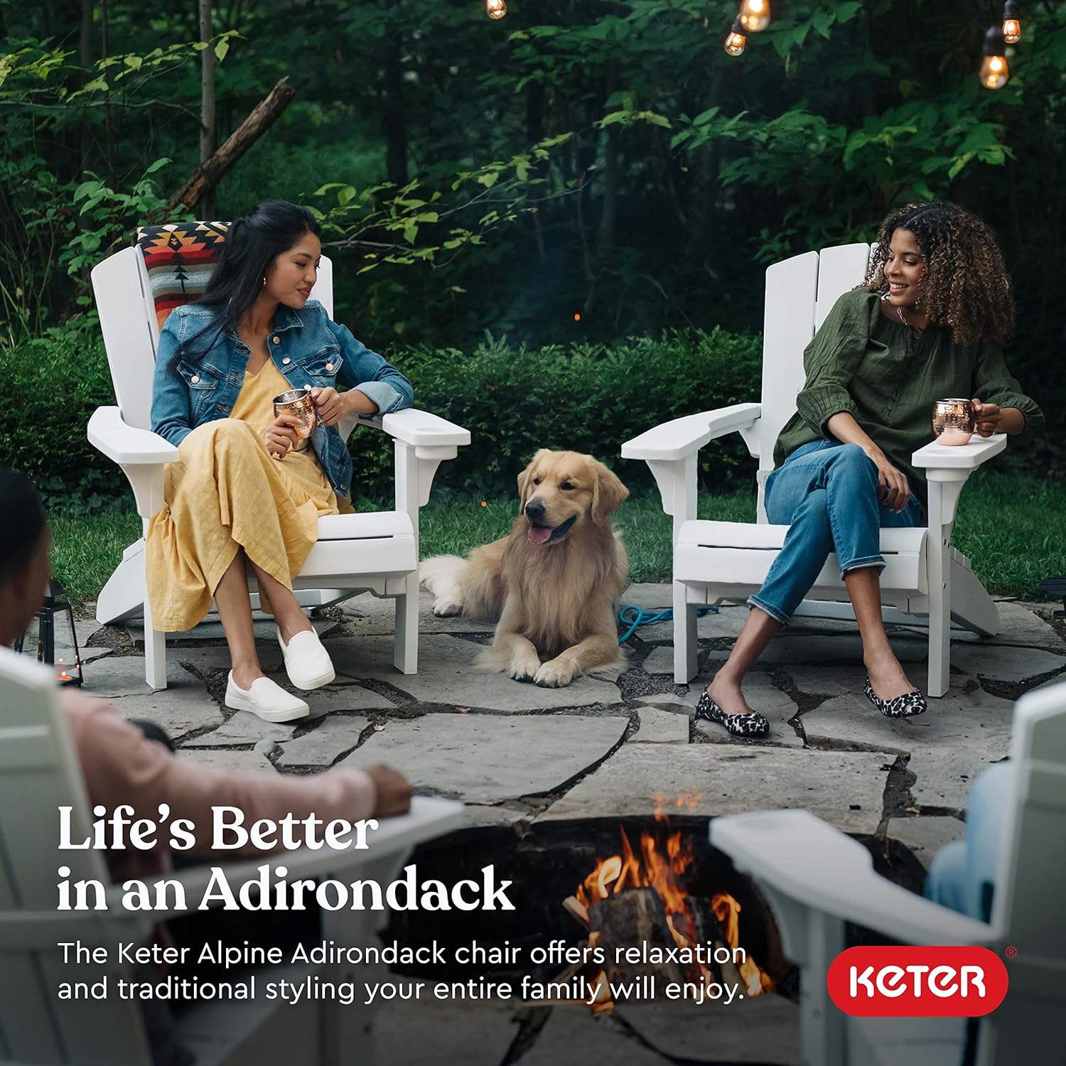 PRE ORDER: APR. - Keter Alpine Adirondack Chair - White - Image 8