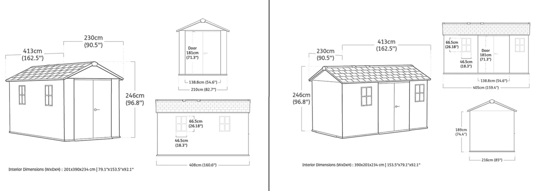 Keter Apex Shed 7.5x13 - Stormgrey Look (2.3 x 4.0m) - Image 3