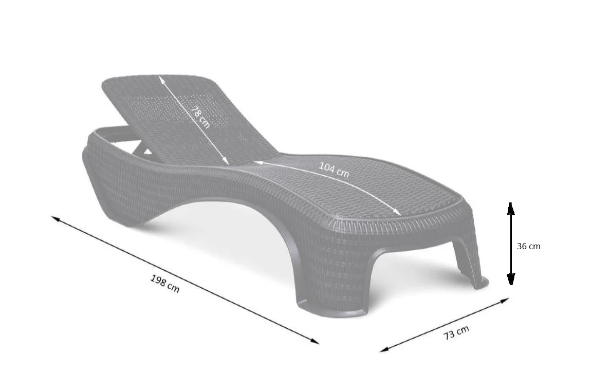 Keter Atlantic Sun Lounger - Graphite - Image 2