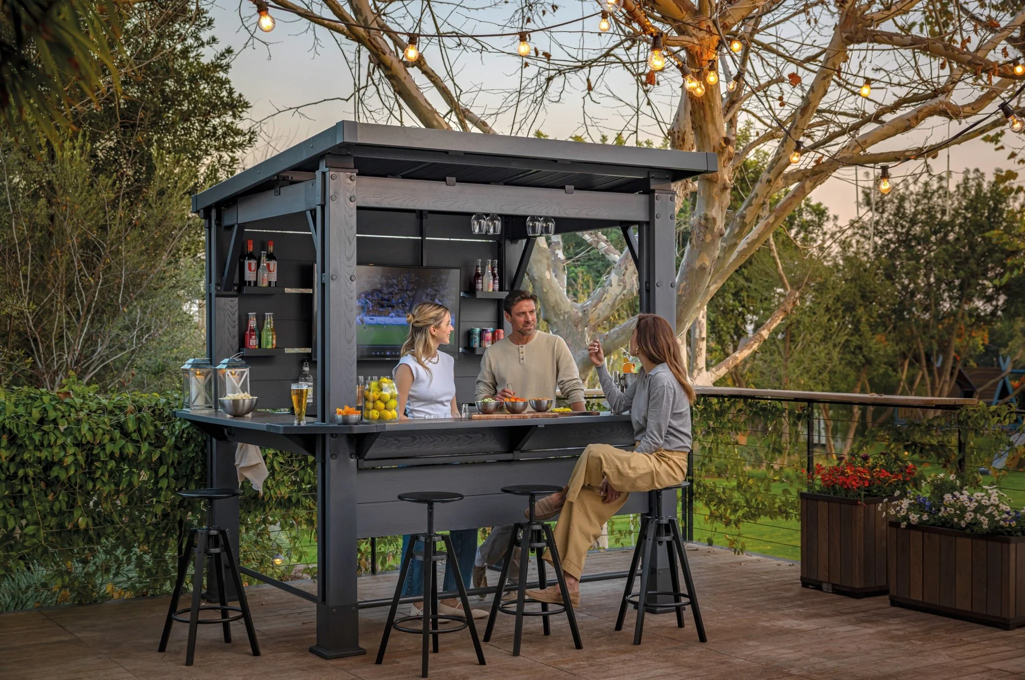PRE ORDER: SEP. - Keter Bar Gazebo - Grey - Image 4